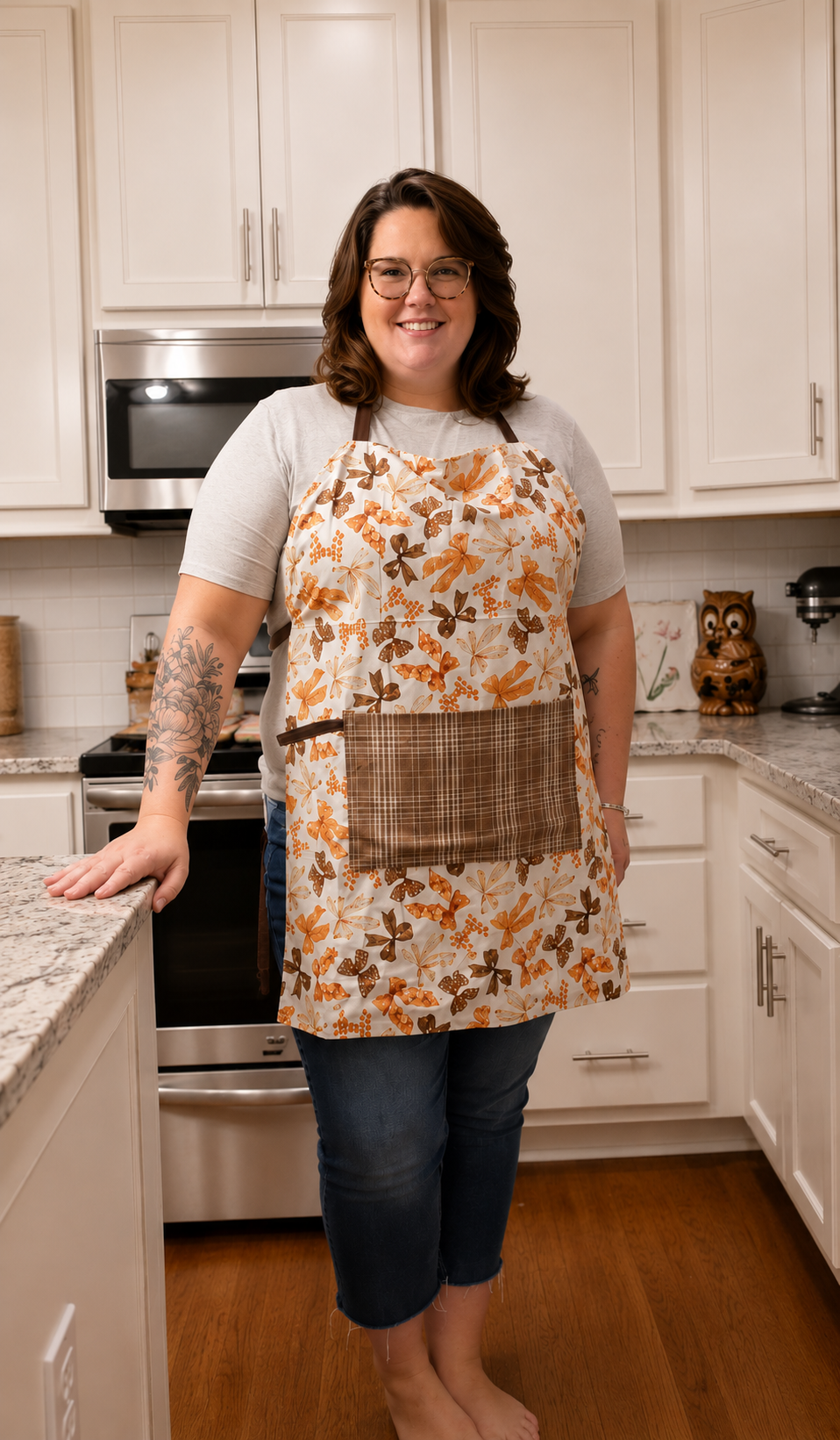 Reversible Apron- Brown Bow