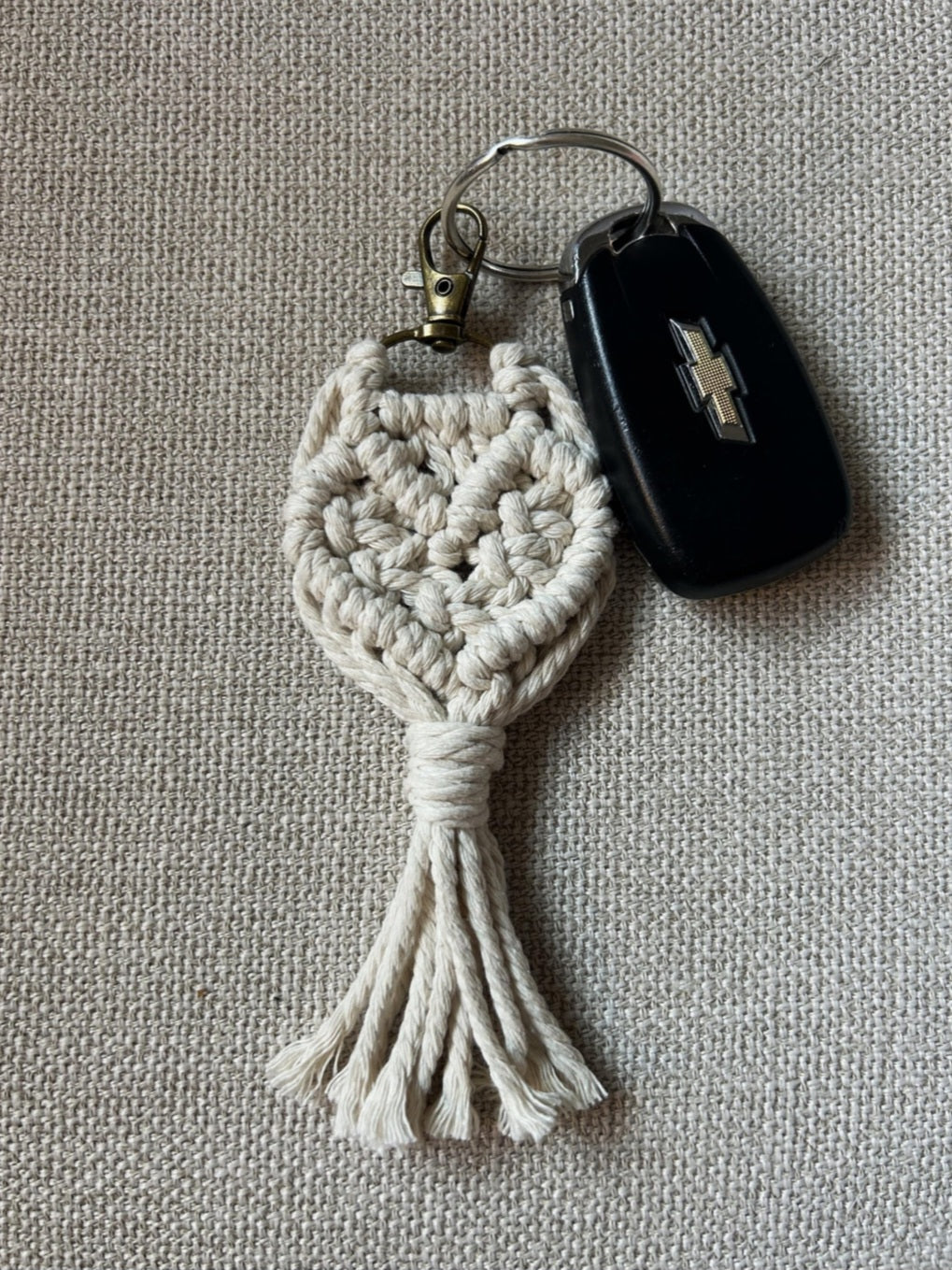 Macrame Heart Keychain and Bag Charm