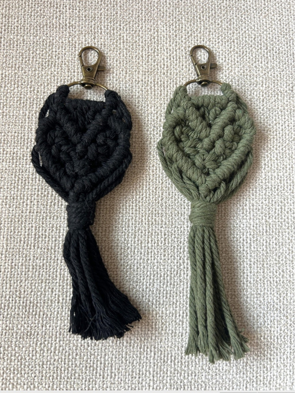 Macrame Heart Keychain and Bag Charm