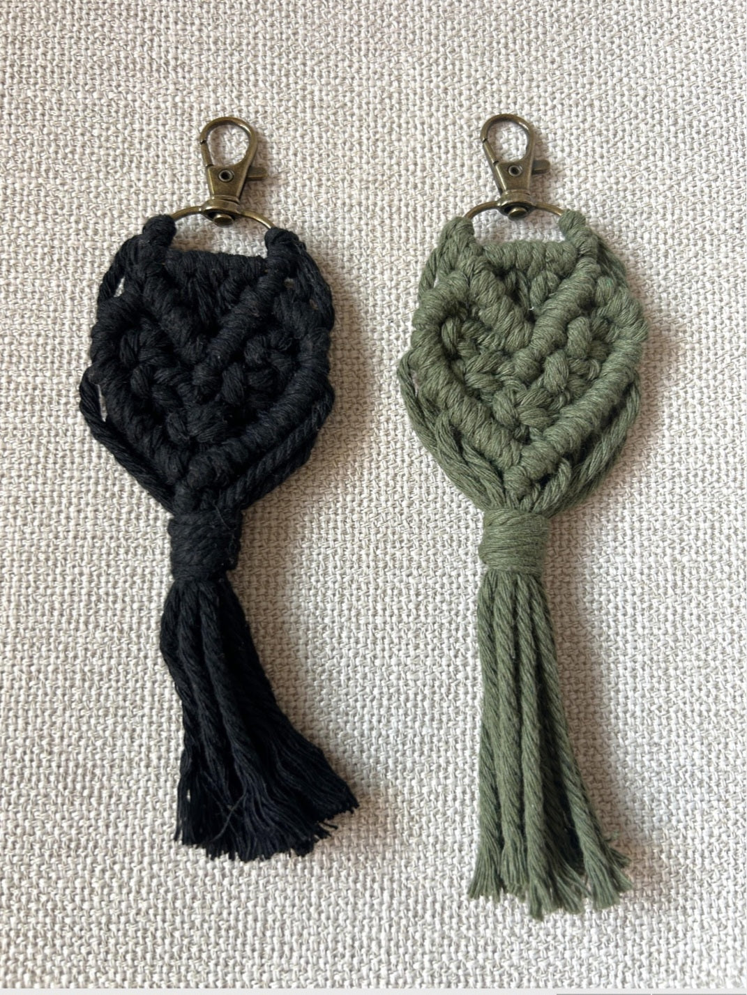 Macrame Heart Keychain and Bag Charm