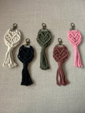 Macrame Heart Keychain and Bag Charm