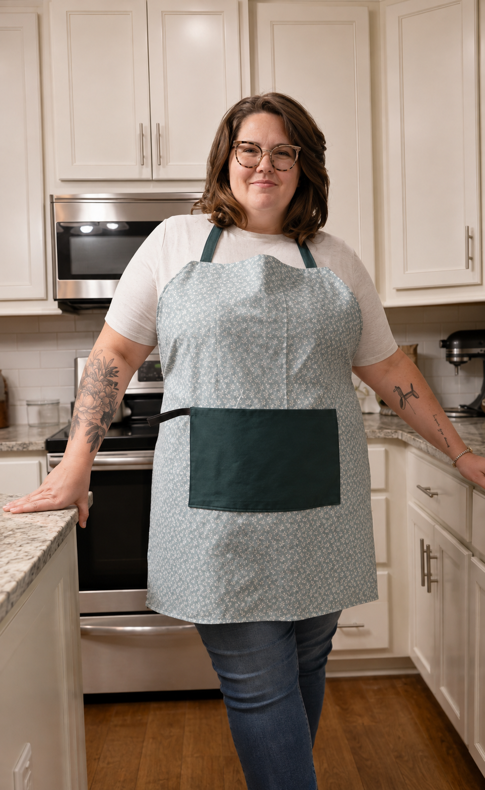Reversible Apron-Green Floral