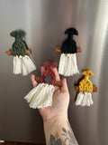 Macrame Gnome Magnet, Cinnamon Stick