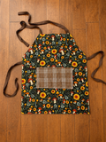 Reversible Apron- Green Mushrooms and Flowers